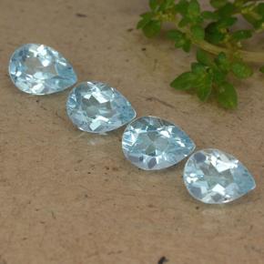 Baby Blue Топаз Камень - 0.8ct Фасетная Груша (ID: 489285)
