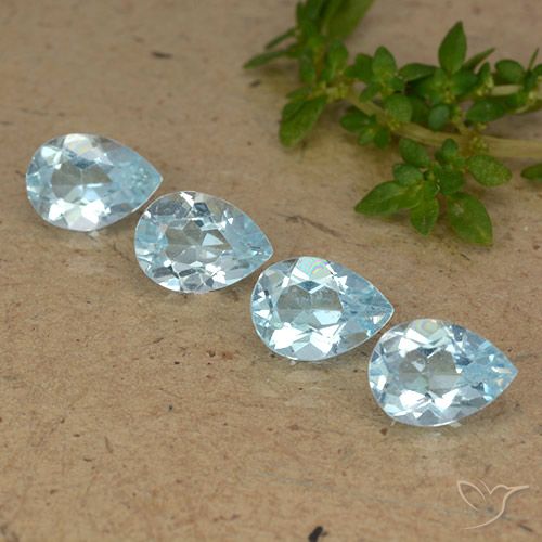 3.39ctw Natural Sky Blue Topaz, Pear Shape, VVS-VS