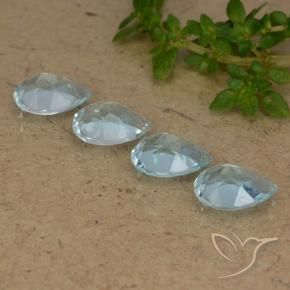 Topaz Gemstones in 7.2 x 5.2 mm Size for Sale, Topaz Stones in Sky Blue Color