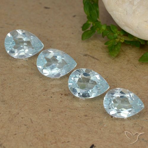 3.45ctw Natural Sky Blue Topaz, Pear Shape, VVS-VS