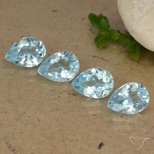 3.48ctw Natural Sky Blue Topaz, Pear Shape, VVS-VS