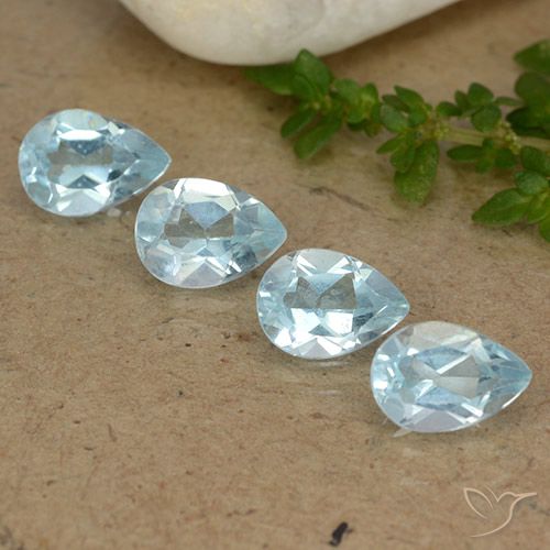 3.28ctw Natural Sky Blue Topaz, Pear Shape, VVS-VS