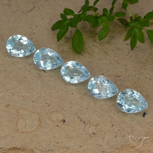 4.29ctw Natural Sky Blue Topaz, Pear Shape, VVS-VS