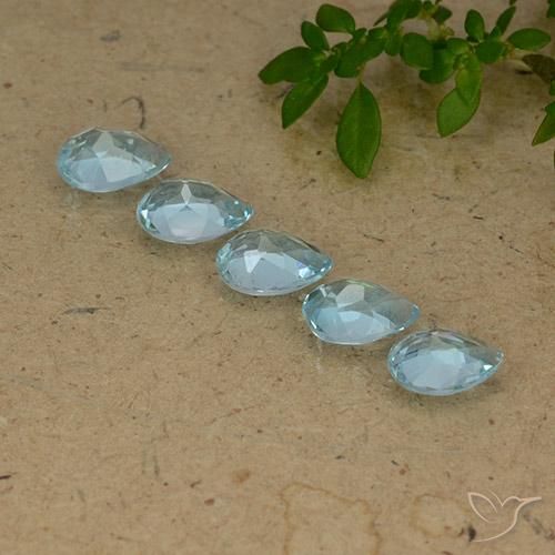 Topaz Gemstones in 7 x 5 mm (calibrated) Size for Sale, Topaz Stones in Swiss Blue Color