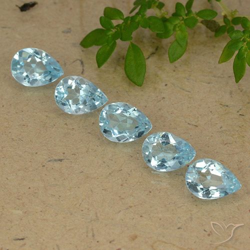 3.83ctw Natural Sky Blue Topaz, Pear Shape, VVS-VS