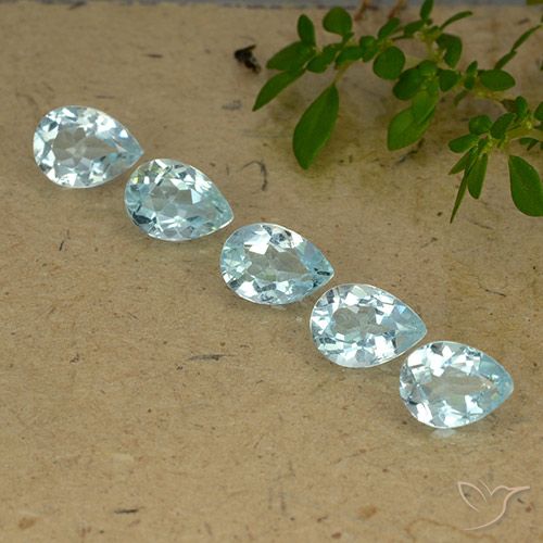 3.97ctw Natural Sky Blue Topaz, Pear Shape, VVS-VS