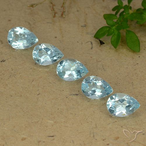 4.25ctw Natural Sky Blue Topaz, Pear Shape, VVS-VS
