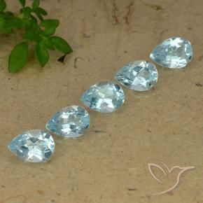 4.25 ctw Blue Topaz Stones, Natural Topaz in Pear Facet Shape for Sale