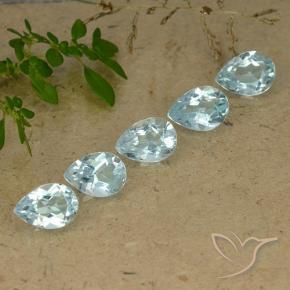 4.27 ctw Blue Topaz Stones, Natural Topaz in Pear Facet Shape for Sale