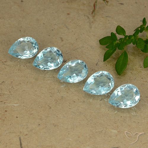 4.43ctw Natural Sky Blue Topaz, Pear Shape, VVS-VS