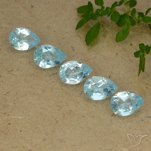 3.74ctw Natural Sky Blue Topaz, Pear Shape, VVS-VS
