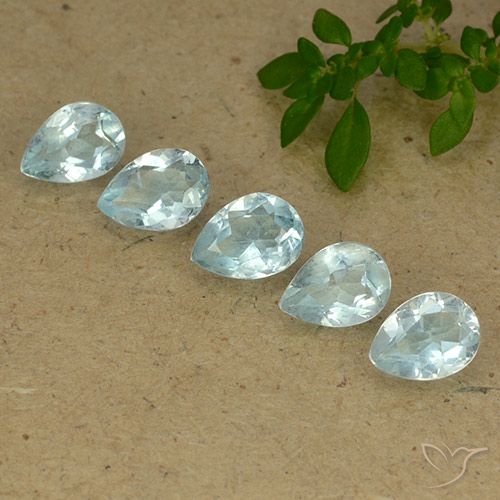 4.06ctw Natural Sky Blue Topaz, Pear Shape, VVS-VS