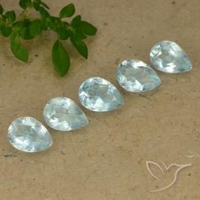 4.06 ctw Blue Topaz Stones, Natural Topaz in Pear Facet Shape for Sale