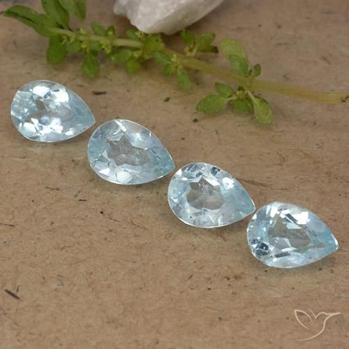 3.49ctw Natural Sky Blue Topaz, Pear Shape, VVS-VS