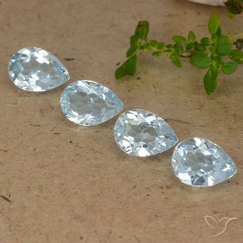 3.58ctw Natural Sky Blue Topaz, Pear Shape, VVS-VS