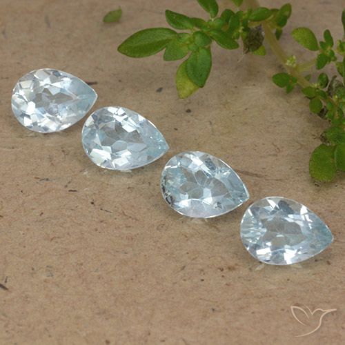 3.30ctw Natural Sky Blue Topaz, Pear Shape, VVS-VS