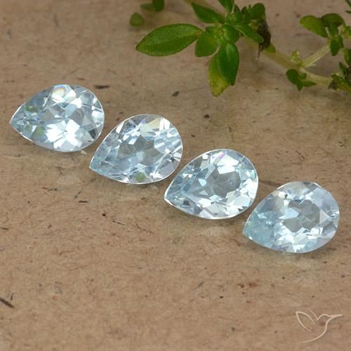 3.22ctw Natural Sky Blue Topaz, Pear Shape, VVS-VS