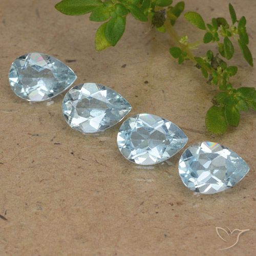 3.45ctw Natural Sky Blue Topaz, Pear Shape, VVS-VS
