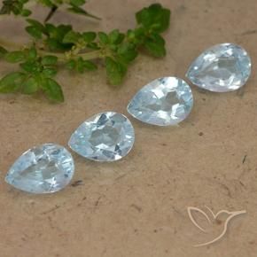 3.62 ctw Blue Topaz Stones, Natural Topaz in Pear Facet Shape for Sale