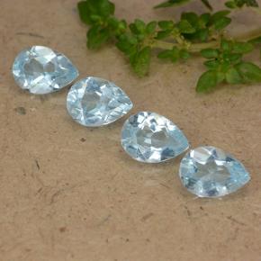 Azul claro Topacio Gema - 0.8ct Corte en forma de pera (ID: 489320)