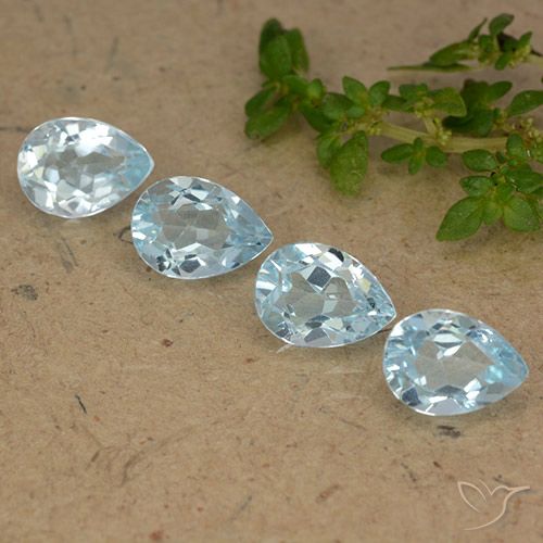 3.58ctw Natural Sky Blue Topaz, Pear Shape, VVS-VS