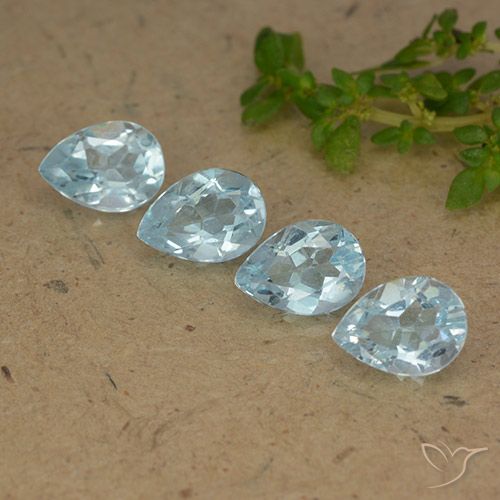 3.53ctw Natural Sky Blue Topaz, Pear Shape, VVS-VS