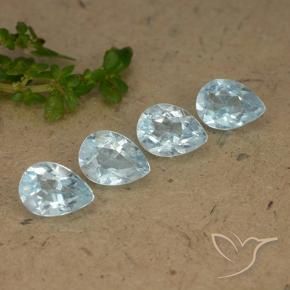3.60 ctw Blue Topaz Stones, Natural Topaz in Pear Facet Shape for Sale