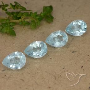 3.59 ctw Blue Topaz Stones, Natural Topaz in Pear Facet Shape for Sale
