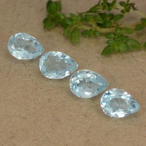 Light Maya Blue Topaz Gem - 0.9ct Pear Facet (ID: 489327)