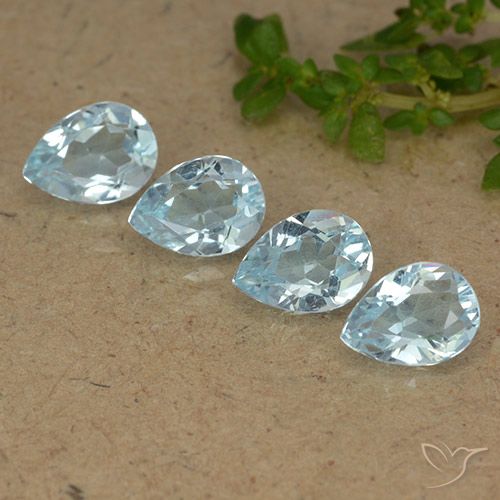 3.41ctw Natural Sky Blue Topaz, Pear Shape, VVS-VS