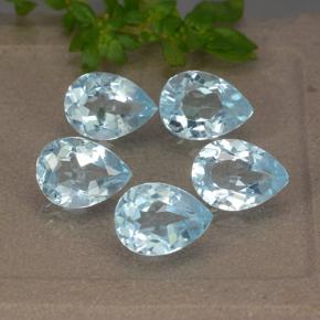 Himmerlblau Topas Edelstein - 0.9ct Birnen Schliff (ID: 489339)