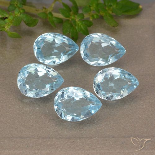 4.33ctw Natural Sky Blue Topaz, Pear Shape, VVS-VS