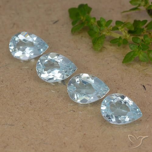 3.32ctw Natural Sky Blue Topaz, Pear Shape, VVS-VS