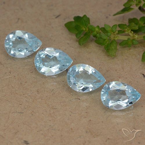 3.30ctw Natural Sky Blue Topaz, Pear Shape, VVS-VS
