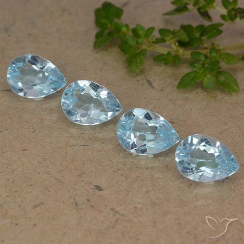 3.52ctw Natural Sky Blue Topaz, Pear Shape, VVS-VS