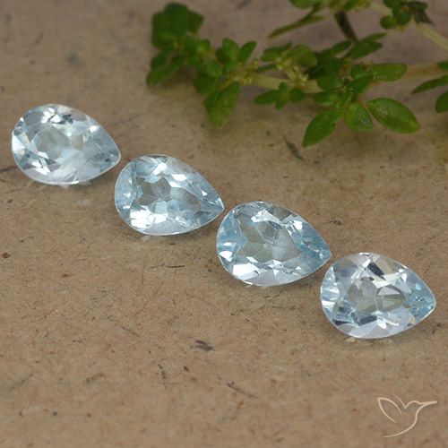3.39ctw Natural Sky Blue Topaz, Pear Shape, VVS-VS