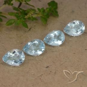3.39 ctw Blue Topaz Stones, Natural Topaz in Pear Facet Shape for Sale