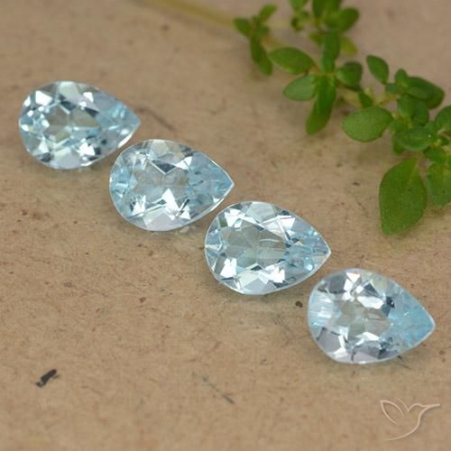 3.41ctw Natural Sky Blue Topaz, Pear Shape, VVS-VS