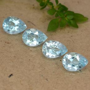 Небесно Голубой Топаз Камень - 0.9ct Фасетная Груша (ID: 489379)