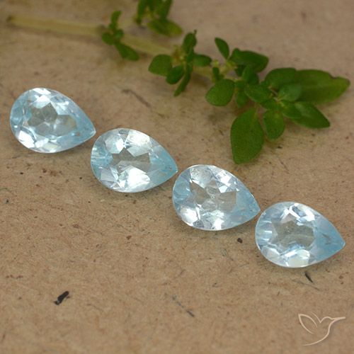 3.19ctw Natural Sky Blue Topaz, Pear Shape, VVS-VS