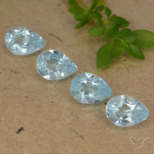 3.21ctw Natural Sky Blue Topaz, Pear Shape, VVS-VS