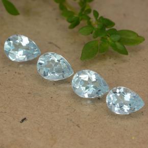 Небесно Голубой Топаз Камень - 0.9ct Фасетная Груша (ID: 489382)