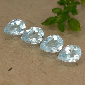Himmerlblau Topas Edelstein - 0.8ct Birnen Schliff (ID: 489385)