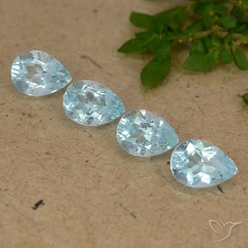 3.09ctw Natural Sky Blue Topaz, Pear Shape, VVS-VS