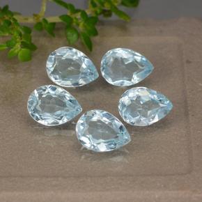 Baby Blue Топаз Камень - 0.8ct Фасетная Груша (ID: 489390)
