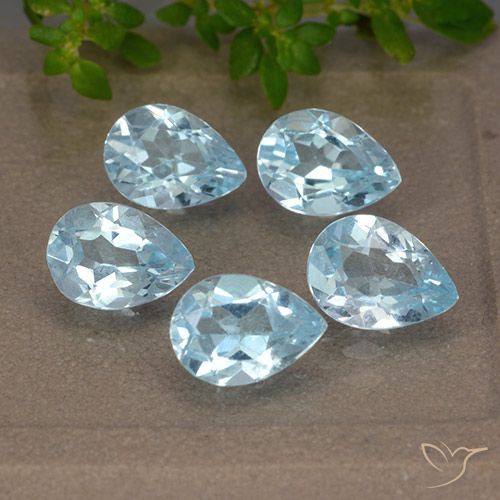 4.12ctw Natural Sky Blue Topaz, Pear Shape, VVS-VS