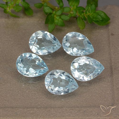 4.26ctw Natural Sky Blue Topaz, Pear Shape, VVS-VS