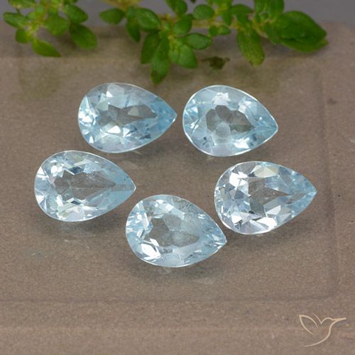 4.36ctw Natural Sky Blue Topaz, Pear Shape, VVS-VS
