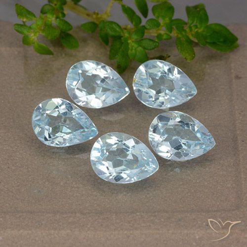 3.99ctw Natural Sky Blue Topaz, Pear Shape, VVS-VS