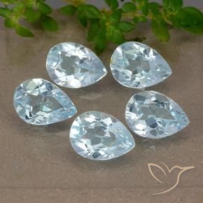3.99 ctw Blue Topaz Stones, Natural Topaz in Pear Facet Shape for Sale